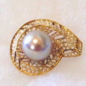 Pearlfection Faux Mauve South Sea Pearl Pin